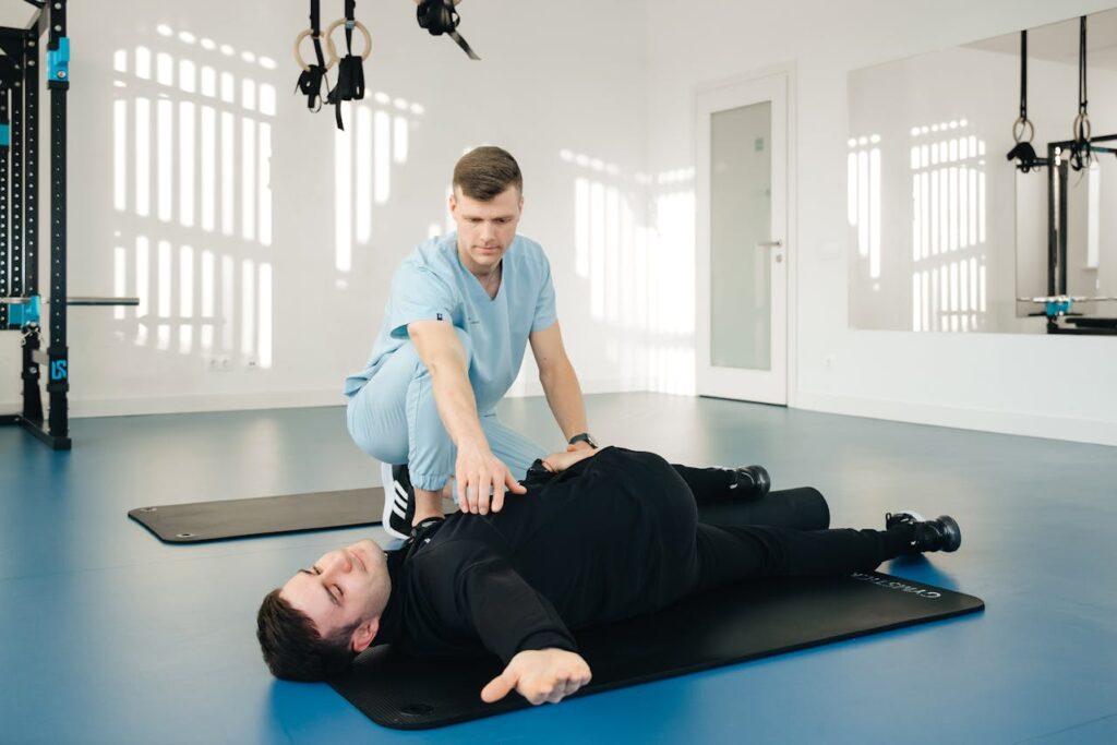 Physiotherapist and Patient Exercising - Austria